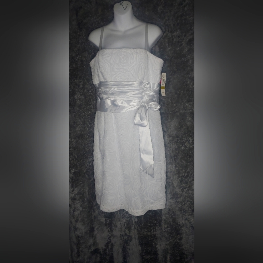 R & M Richards white dress